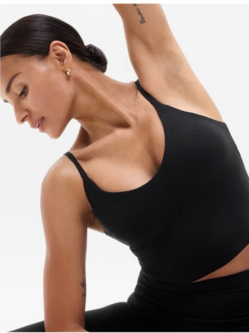 NEW NWT Athleta lined tank top adjustable straps black compression med